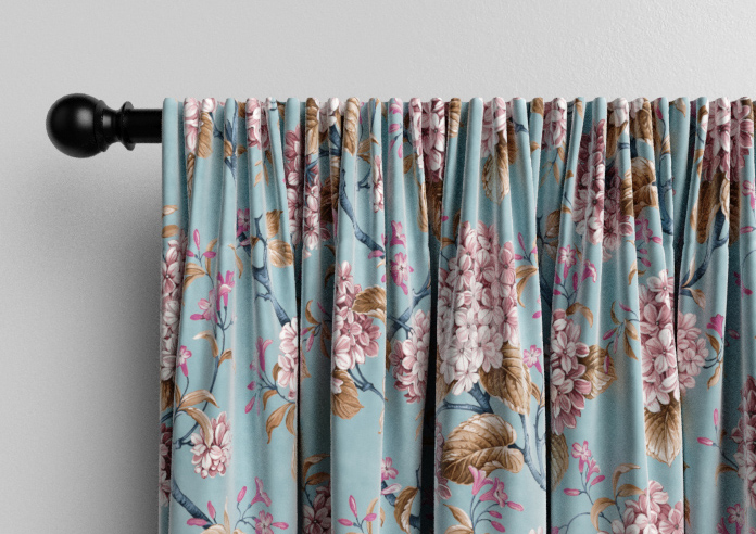 Bouquet Velvet, Cornflower - Made to Measure Curtain - Image 9